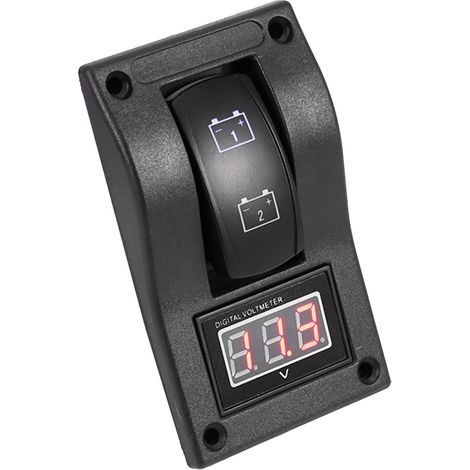 Voltmètre LED 12V DC Marin Panneau Double Batterie Interrupteur Bateau (1/5)