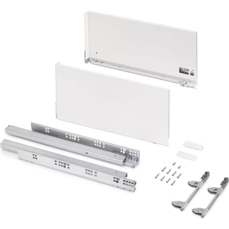 Emuca Cajón exterior Vertex 3D 60kg de altura 242mm, profundidad 500mm, Acero, Pintado blanco -