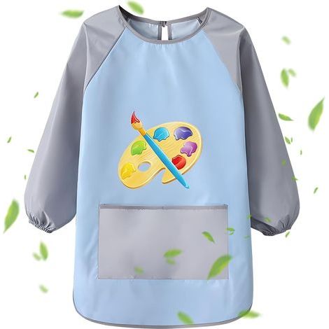Delantal de arte para niños pequeños, ideal para actividades creativas. Delantal de manga larga para jardinería, pintura, repostería, preescolar y actividades en interiores. (1/5)