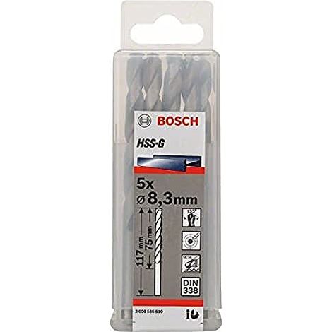 PRO Trapano a spirale HSS-G, 8,3 x 75 x 117 mm, set da 5 pezzi (1/4)