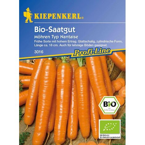 Kiepenkerl Bio-Saatgut Möhren Jeanette Daucus carota ssp. sativus, Inhalt ca. 6 lfd. Meter Gemüsesamen (1/4)
