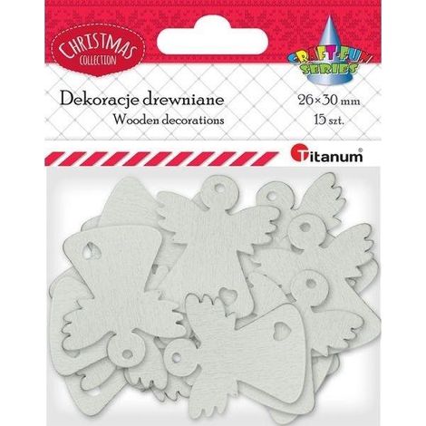 Angeli in legno traforato, bianchi, 15 pezzi