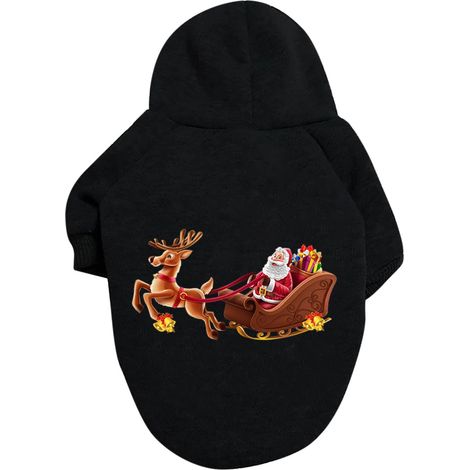 Pull-over Pour Chien - Tricot En Polyester - Motif Noël Cerf Ou Père Noël - Taille Unique Extensible - Pour Chiens Et Chats - Lot De 5 (1/5)