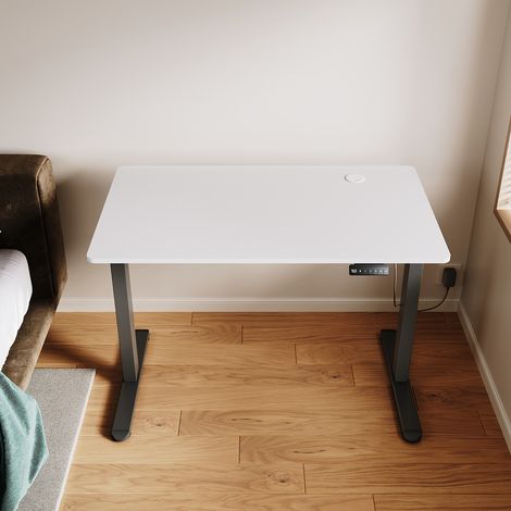 ELEGANT Standing Desk 120 x 60cm, Ergonomic 70-115cm Height Adjustable Office Desk with Memory Function, White