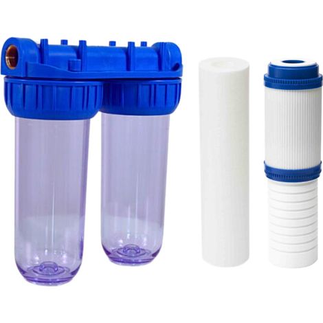 Swiss Aqua Technologies Doppio filtro 1/2, con 1 cartuccia da 5 micron + 1 cartuccia doppia da 5 micron a carbone attivo (SATHF12D2) (1/5)
