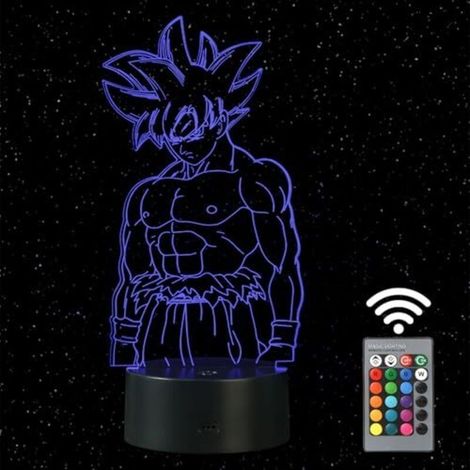 Veilleuse 3D Goku, 16 couleurs, rechargeable par USB, décorations de Noël pour chambre d'enfant, cadeau pour enfants [Classe d'efficacité énergétique G]