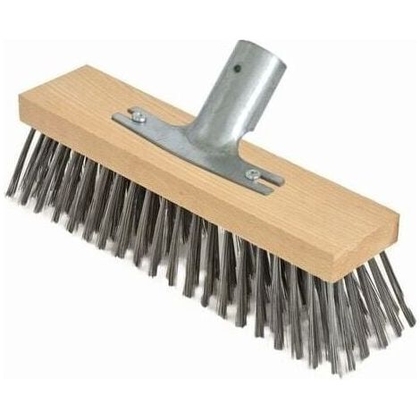 Filiyano – support de manche en – Balai à poils d'acier, 30 cm avec support de manche en métal - Ø 28 cm - tête de balai - corps en bois de hêtre (1/3)