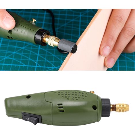 Meuleuse électrique AC100-240V, perceuse, outil de sculpture et de nettoyage, mini-kit électrique pour objets décoratifs, outil de polissage manuel P500-1A vert, norme européenne 100-240V (1/5)
