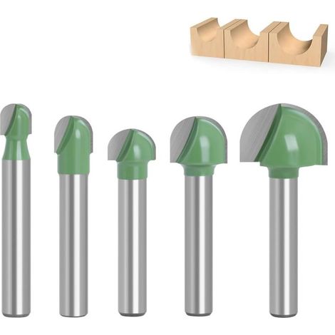 Fräserschaft, 6 mm, 5 Stück, Nutfräser mit Rundkopf, Nutfräser, 6 mm / 8 mm / 10 mm / 12 mm / 18 mm (1/5)