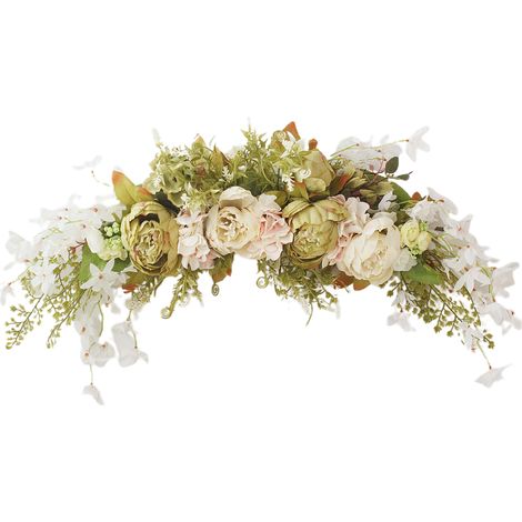 Couronne de Porte Printanière Décorative avec Pivoines Artificielles pour Arche de Mariage (1/5)
