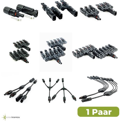 1 - 6 fach Solarstecker kompatibel mit MC4 Solarkabel Y-Verteiler für Solaranlage 1 fach Stecker (1/5)