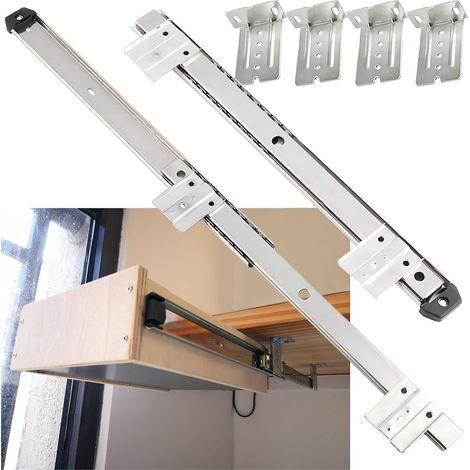 Glissières à billes pour tiroir clavier (2 pièces) - de 14 pouces en (1/5)