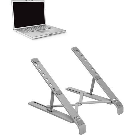 Tablet-Ständer, Laptop-Kühler aus Aluminiumlegierung, faltbarer und höhenverstellbarer Computerständer, Computerzubehör, Computertisch, silber (1/5)