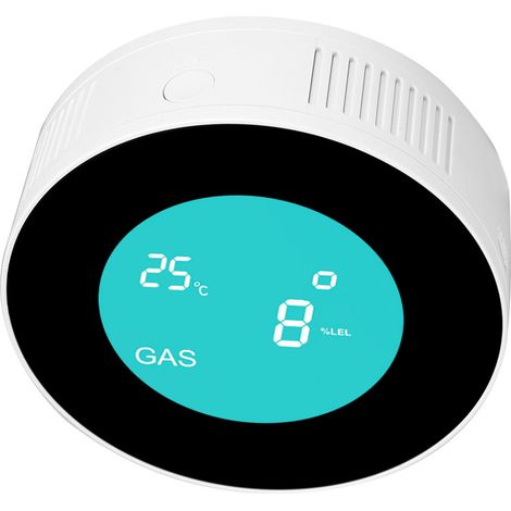 Brennbare Gasleckdetektor mit LCD-Bildschirm und Wi-Fi, intelligenter Alarmsensor für Tuya 100-240V Steckdose. (1/5)