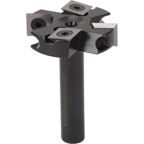 Beyamis Fraise à surfacer Spoilboard, queue de 12 mm, diamètre de coupe de 44,5 mm (1 3/4 po), lame indexable à 4 dents (1/5)