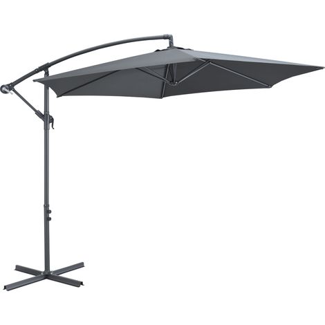 Parasol  - parasol flottant durable Ø300 cm - Inclinable - diamètre 3 mètres - Gris (1/5)