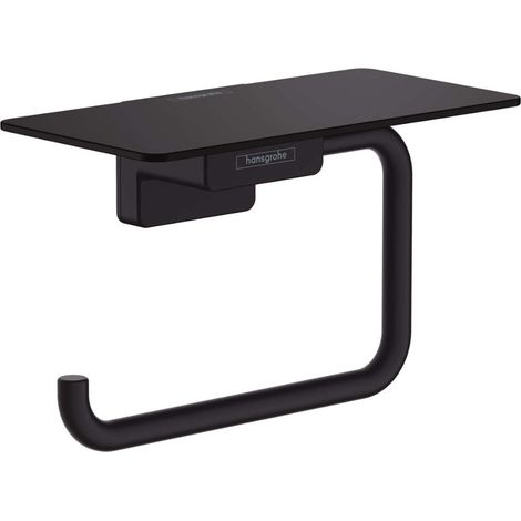 AddStoris Porte-papier WC mural avec tablette, Noir mat (41772670)