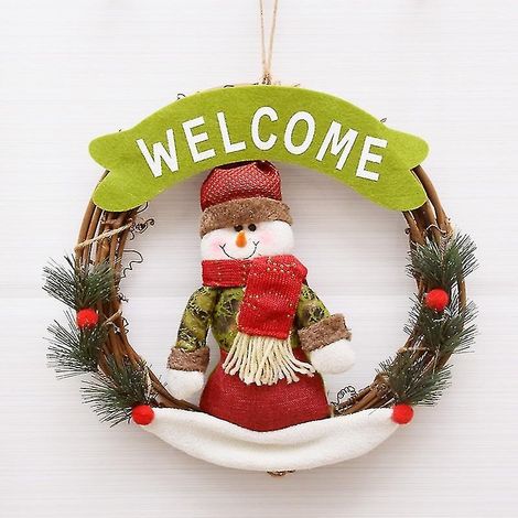 Décorations de Noël, anneaux en rotin, guirlandes, décorations de porte, décorations de Noël en peluche, décorations de fenêtre (1/2)