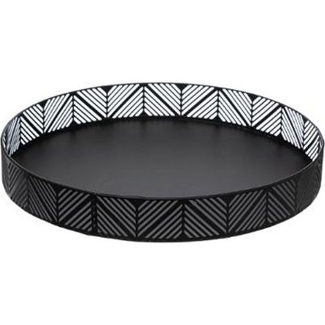 Plateau de Service en Métal "Frise" 30cm Noir