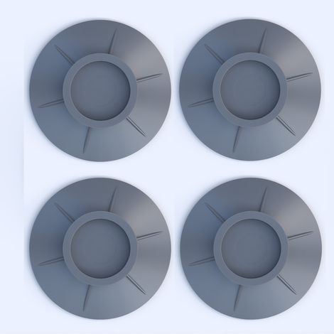 4 Coussinets Caoutchouc Anti Vibrations Lave Linge, Patins Amortisseurs pour Machine à Laver et Sèche Linge, Réducteurs de Bruit et Vibrations, Pieds Stabilisateurs, Gris (Lot de 4) (1/5)