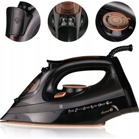 Plancha de vapor Łucznik SI-920, suela de cerámica, 2200 W, potencia de vapor 160 g/min
