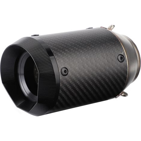 Tuyau d'échappement universel en fibre de carbone pour moto de 51 mm/2,01 pouces, embout noir polygonal, convient aux Kawasaki Z900, Z1000, Ninja 250 et 400. (1/5)