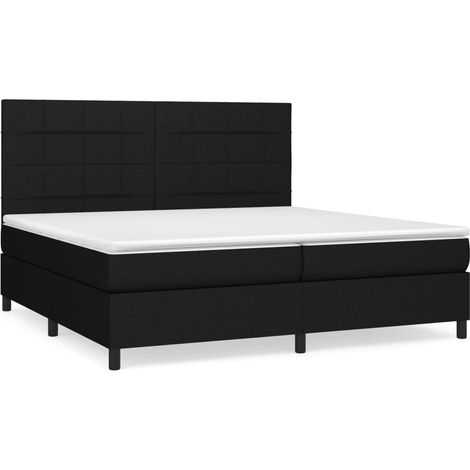 Maison Exclusive - Giroletto a Molle con Materasso Nero 200x200 cm in Tessuto (1/5)
