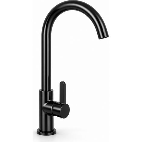 Rubinetto Cucina Nero Opaco Canna Alta Girevole Miscelatore Lavello 94023