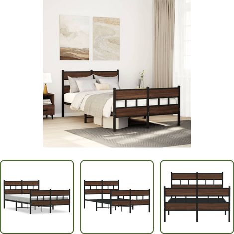 vidaXL Lit avec rangement - Cadre de lit sans matelas avec tête de lit et pied de lit (1/5)