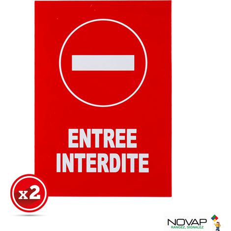 Lot de 2 plaques modulable rouge - Entrée interdite - 4280899 (1/4)