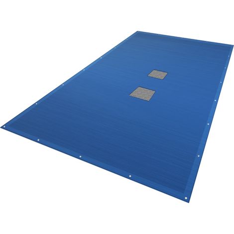 Vounot – Bâche de piscine 4x7m – Double épaisseur PE 160g/m² – Oeillets alu anti-rouille – Filets d'écoulement pour nettoyage facile – Couverture étanche bleu