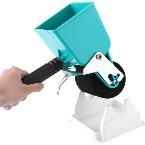 Application de Colle Portable à Main avec Rouleau pour Travail du Bois (3") - Appareil Manuel pour PVC, Latex, Bois avec Réglage Flux et Grip Antidérapant - 2 Rouleaux - Plastique/Metal - Vert/Crème (1/5)