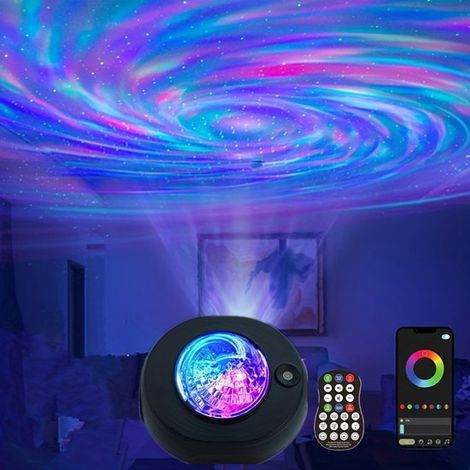Sternenhimmel Projektorlampe App Einstellungen Fernbedienung Bluetooth Musik Nordlichter Whirlpool Sternendusche Stimmungslampe (1/4)