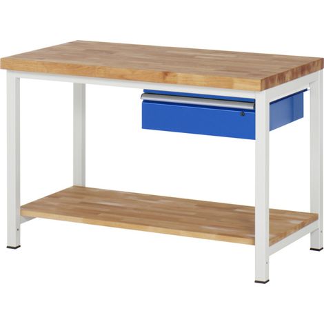 Établi Rau modèle 8001 avec tablette LxPxH 1250x900x840mm
