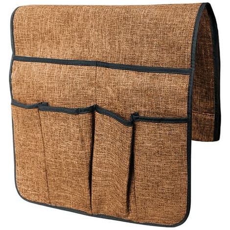 Soffa Organizer avec 6 Fickor Fjärrkontrollhållare på Soffa & Stol Armförvaringsficka for Tidsiftsplatta Telefonböcker Coffee