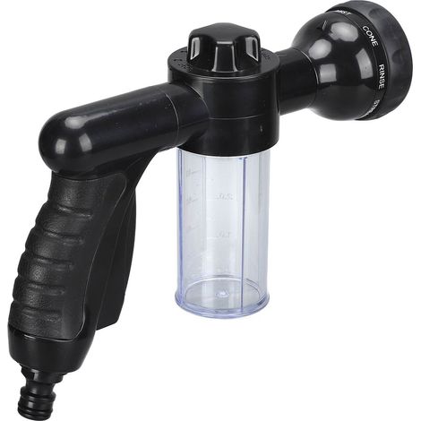 Pulvérisateur mousse 8 modes jet réglables pistolet arrosage polyvalent jardin plantes ABS caoutchouc noir bleu 100cc gants nettoyage (1/5)