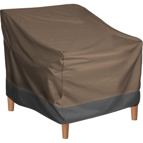 Telo coprisedia da giardino, in tessuto Oxford resistente all'acqua, con rivestimento argentato, ideale per esterni come casa, prato e giardino, colore caffè nero 190T. (1/5)