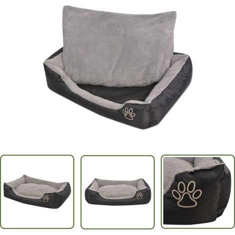 The Living Store Lit pour chiens avec coussin rembourré Taille XXL Noir - Panier Pour Chien - Lit Pour Chien - Couchage Chien - Accessoire Chien - Confort Chien (1/5)