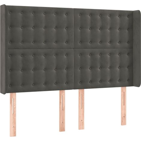 Maison Exclusive - Testiera ad Orecchio GrigioScuro 147x16x118/128cm in Velluto