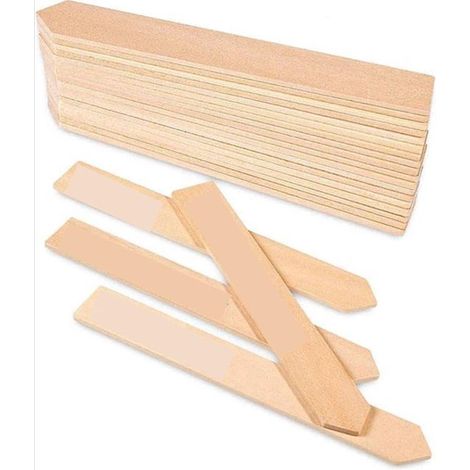 Étiquettes en bois pour plantes - Tuteurs pour potager - Marquage des plantes de jardin - Sans étiquette - 20 pièces - Naturel