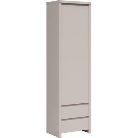 Armoire colonne 1 porte 2 tiroirs Soren Cachemire (1/5)