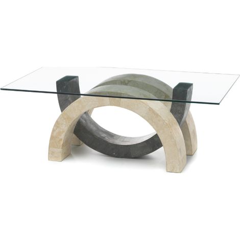 Connectio, Tavolino da salotto Beige e Grigio (70cm X 120cm H. 41cm) Duzzle (1/5)