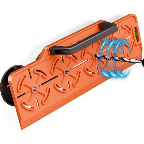 Gabarit de perçage pour prise de courant, gabarit de prise avec niveau à bulle et règle de 30 cm pour électricien encastré, boîte murale creuse, distance 71 mm (1/5)