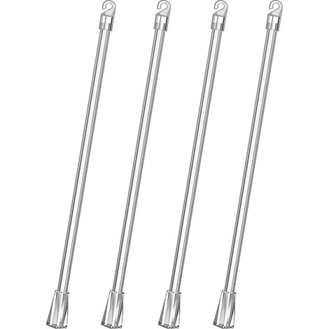 4pcs 17 Inch Vertical Replacement Wands Tilt Rod for Clear Window Blinds, Blind Opener Accessory with Hook and Handle (1/4)