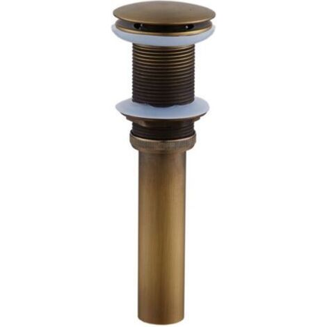 Aiperq Antique Bronze Single Sink Drainer without Overflow Hole, Pop-Up Bathroom Drainer
