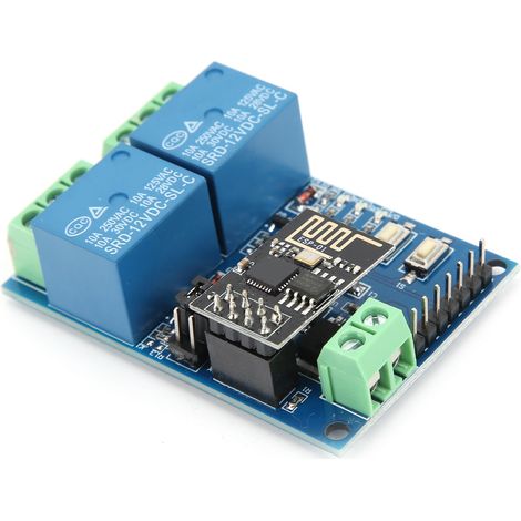 Interrupteur WiFi 2 voies ESP8266, module relais 12V, contrôle à distance par application Android, télécommande sans fil pour téléphone, commutateur intelligent 2 canaux (1/5)