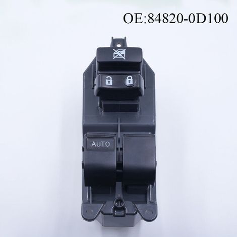 84820-0D100 Interrupteur de lève-vitre, interrupteur principal pour vitres électriques, applicable aux modèles Toyota Yaris 2005-2011, commande toutes les vitres électriques du véhicule, facile à util (1/4)