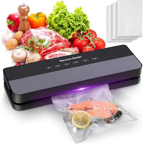 Machine Sous Vide Alimentaire 5 en 1, 65 Kpa Puissant Appareil de Mise Sous Vide, Machine sous Vide Multifonction pour Aliments Secs et Humides, Conservation Fraîche, 30 Sacs sous Vide Inclus (1/5)
