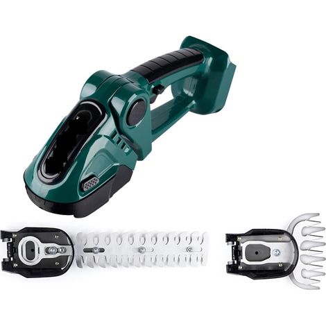 2 en 1 Taille-haie électrique sans Fil Portable Haute Puissance Tondeuse à Gazon Domestique sécateur Rechargeable désherbage Outils de Jardin (Color : Green-NO Battery, Size : Small) (1/5)