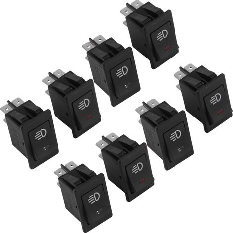 Adecuado para interruptor basculante de luz antiniebla marina de 12 V 35 A, luz de tablero LED de 4 pines, color negro.